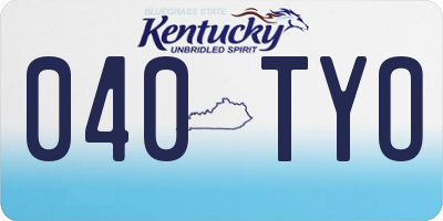 KY license plate 040TYO