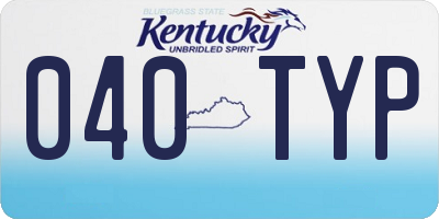 KY license plate 040TYP