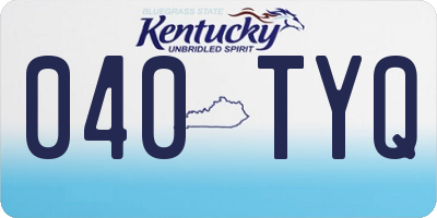 KY license plate 040TYQ