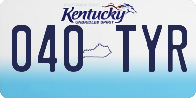 KY license plate 040TYR