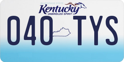 KY license plate 040TYS