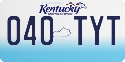 KY license plate 040TYT