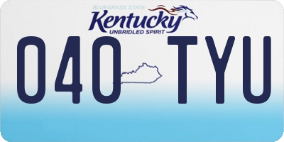 KY license plate 040TYU