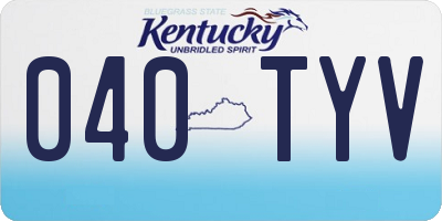 KY license plate 040TYV