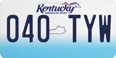 KY license plate 040TYW