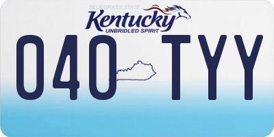 KY license plate 040TYY