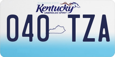 KY license plate 040TZA