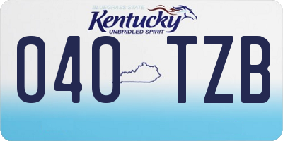 KY license plate 040TZB