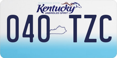 KY license plate 040TZC