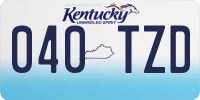 KY license plate 040TZD