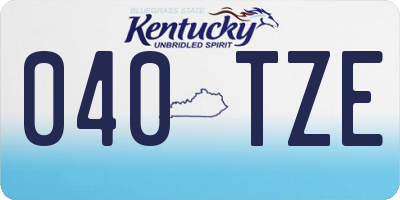KY license plate 040TZE