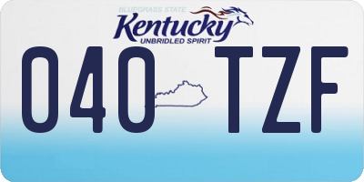KY license plate 040TZF