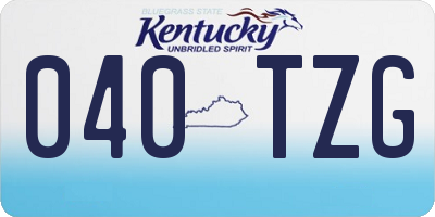 KY license plate 040TZG