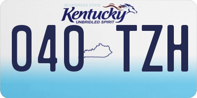 KY license plate 040TZH