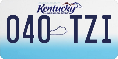 KY license plate 040TZI