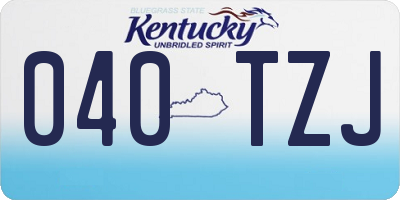 KY license plate 040TZJ
