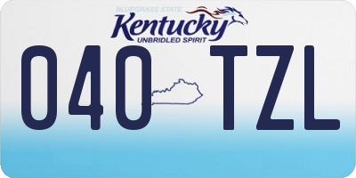 KY license plate 040TZL