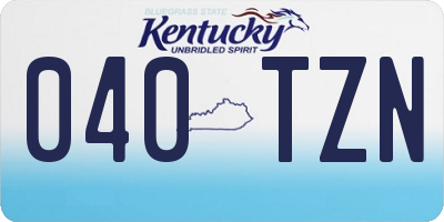 KY license plate 040TZN