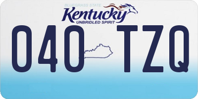 KY license plate 040TZQ