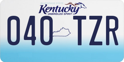 KY license plate 040TZR