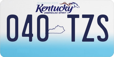 KY license plate 040TZS