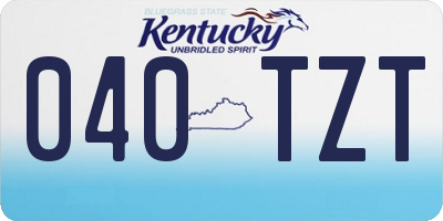 KY license plate 040TZT