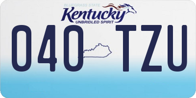 KY license plate 040TZU