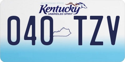 KY license plate 040TZV