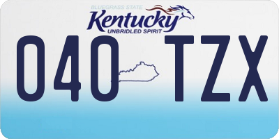 KY license plate 040TZX