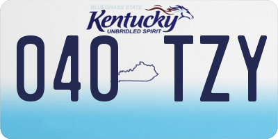 KY license plate 040TZY