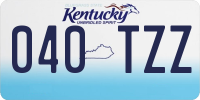KY license plate 040TZZ
