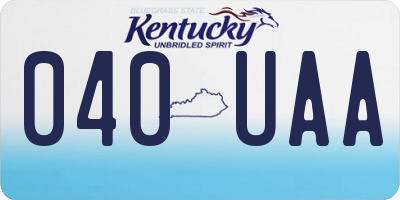 KY license plate 040UAA