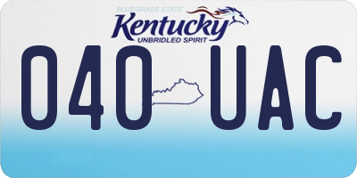 KY license plate 040UAC