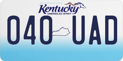KY license plate 040UAD