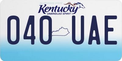 KY license plate 040UAE