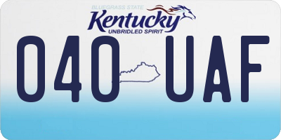 KY license plate 040UAF