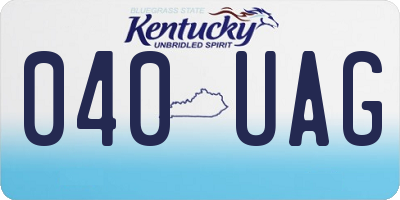 KY license plate 040UAG