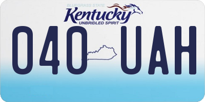 KY license plate 040UAH