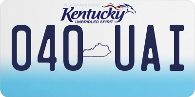 KY license plate 040UAI
