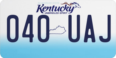 KY license plate 040UAJ