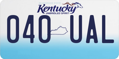 KY license plate 040UAL