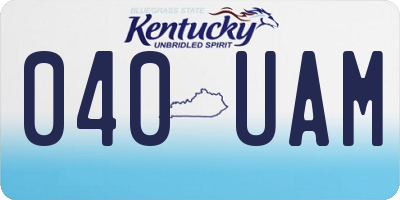 KY license plate 040UAM