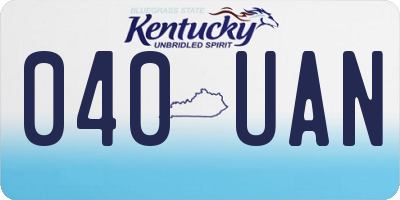 KY license plate 040UAN