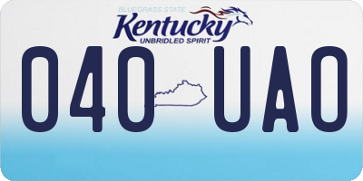 KY license plate 040UAO
