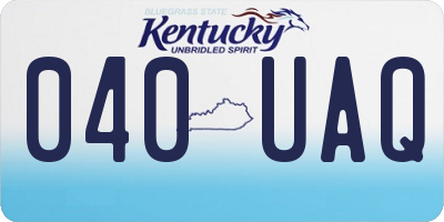 KY license plate 040UAQ