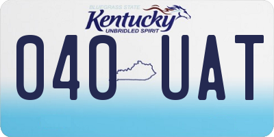 KY license plate 040UAT