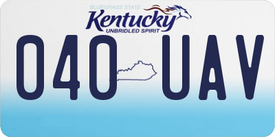 KY license plate 040UAV