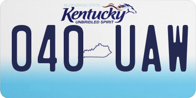 KY license plate 040UAW