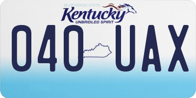KY license plate 040UAX