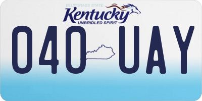 KY license plate 040UAY